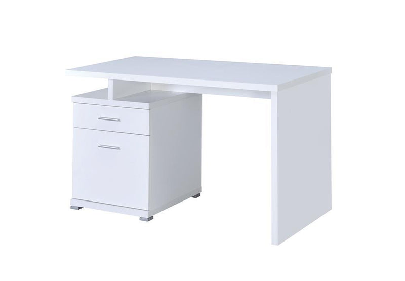 Irving 2-drawer Office Desk with Cabinet White - Furniture Center (NY)