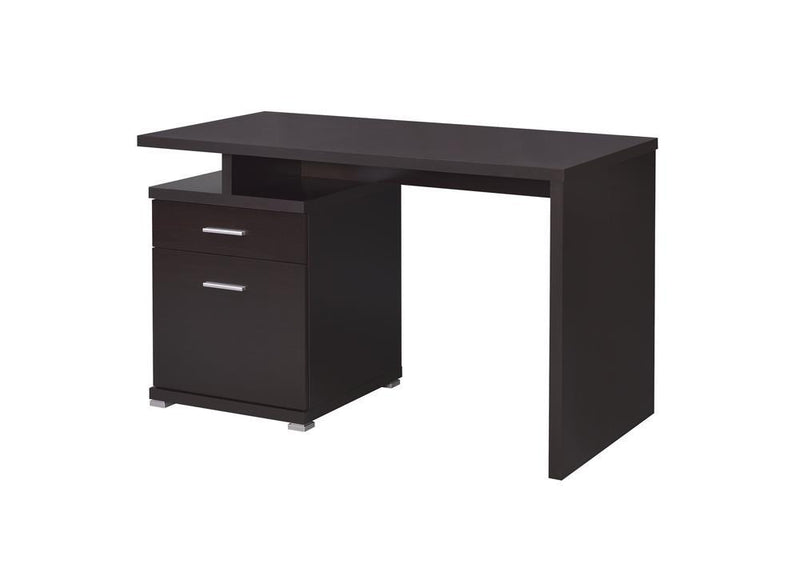 Irving 2-drawer Office Desk with Cabinet Cappuccino - Furniture Center (NY)