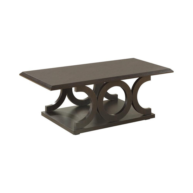 Shelly C-shaped Base Coffee Table Cappuccino - Furniture Center (NY)