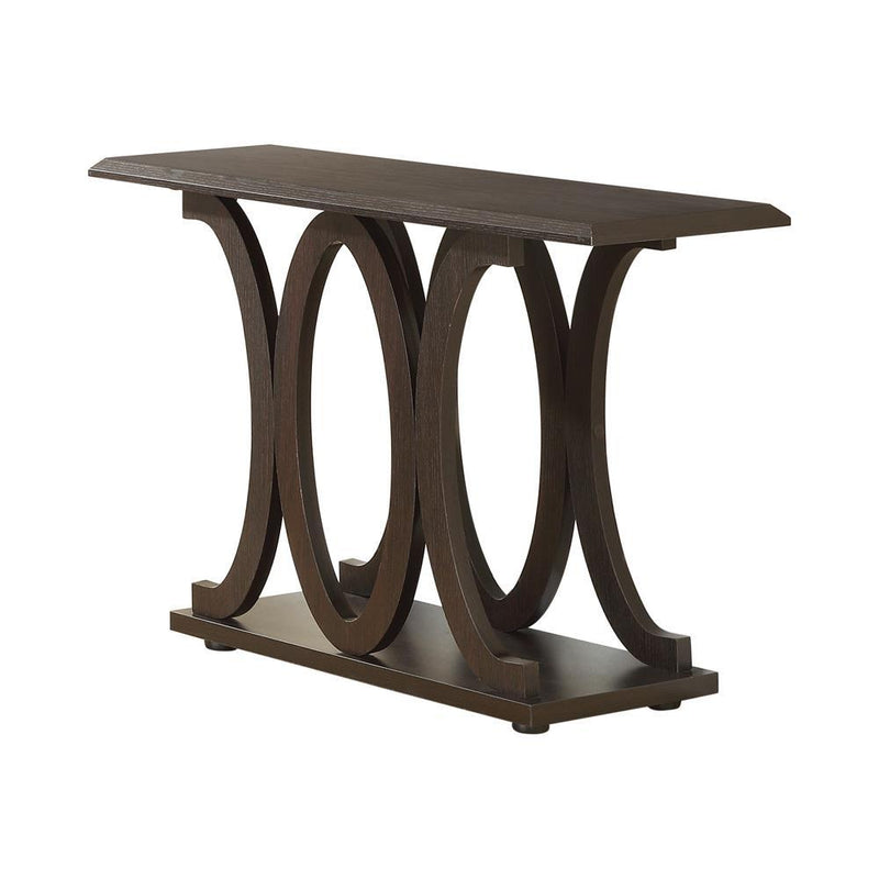 Shelly C-shaped Base Sofa Table Cappuccino - Furniture Center (NY)