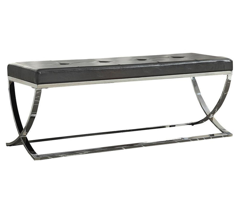 Walton Rectangle Upholstered Tufted Bench Black - Furniture Center (NY)