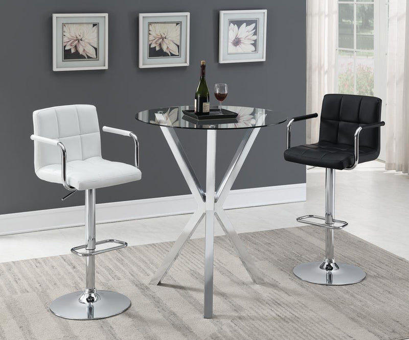 Palomar Adjustable Height Bar Stool Black and Chrome - Furniture Center (NY)