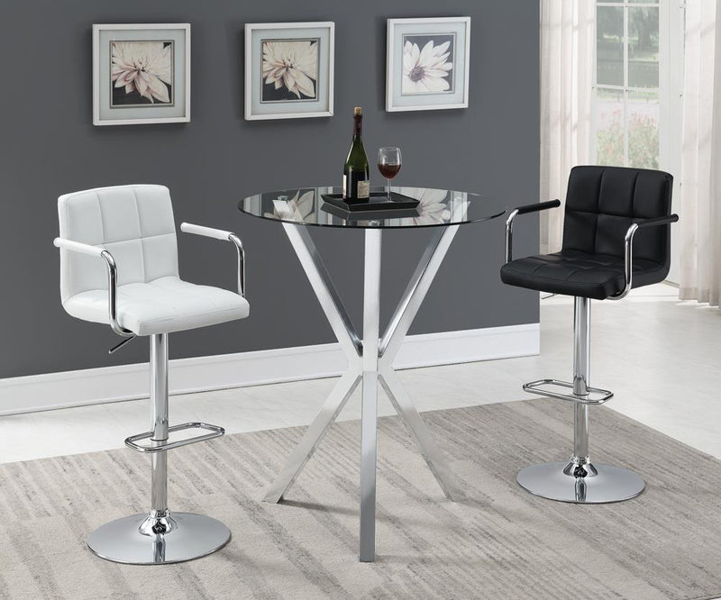 Palomar Adjustable Height Bar Stool White and Chrome - Furniture Center (NY)