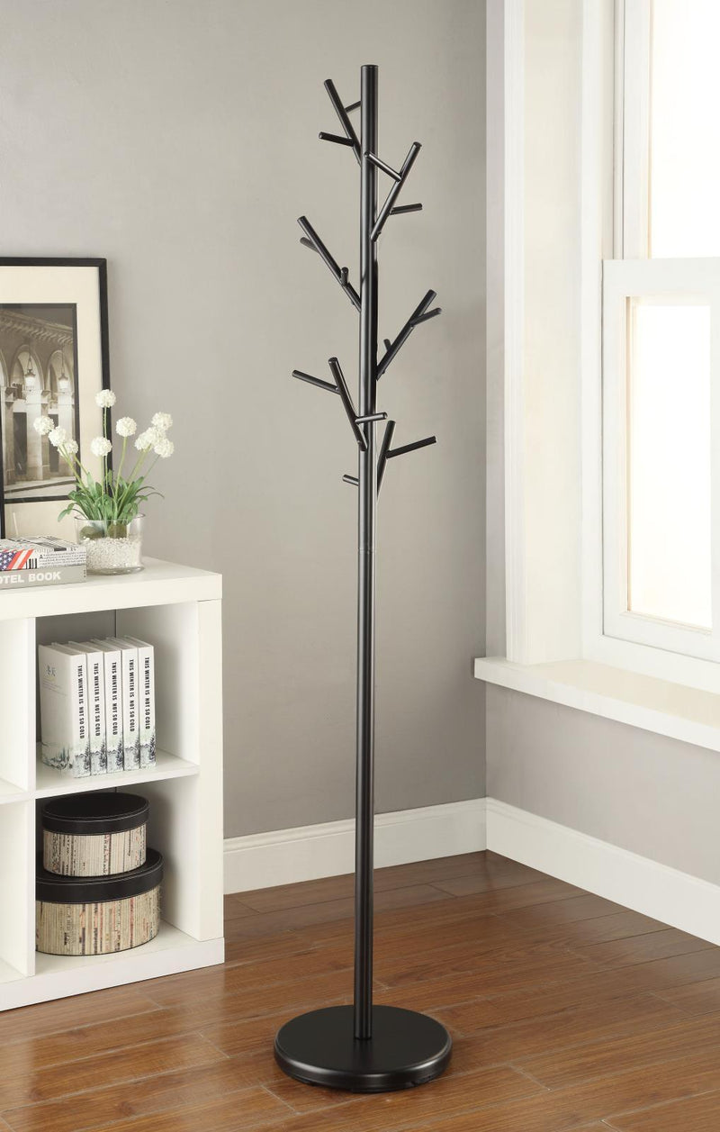 Clover 18-Hook Coat Rack Black - Furniture Center (NY)