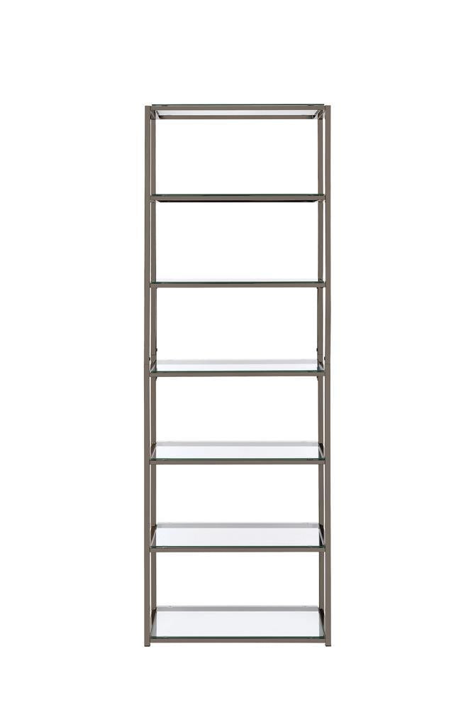 Kate 6-shelf Bookcase Black Nickel - Furniture Center (NY)