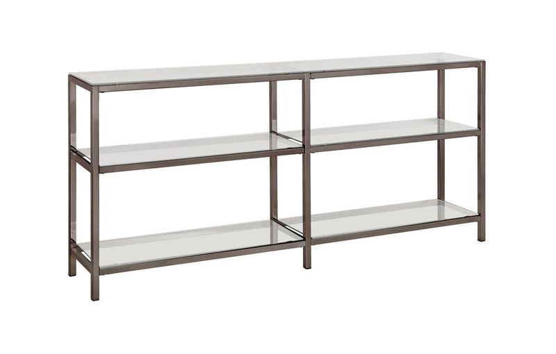 Kate 2-tier Bookcase Black Nickel - Furniture Center (NY)