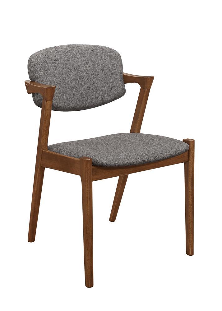 Malone Dining Side Chairs Grey and Dark Walnut (Set of 2) - Furniture Center (NY)