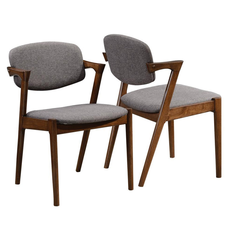Malone Dining Side Chairs Grey and Dark Walnut (Set of 2) - Furniture Center (NY)