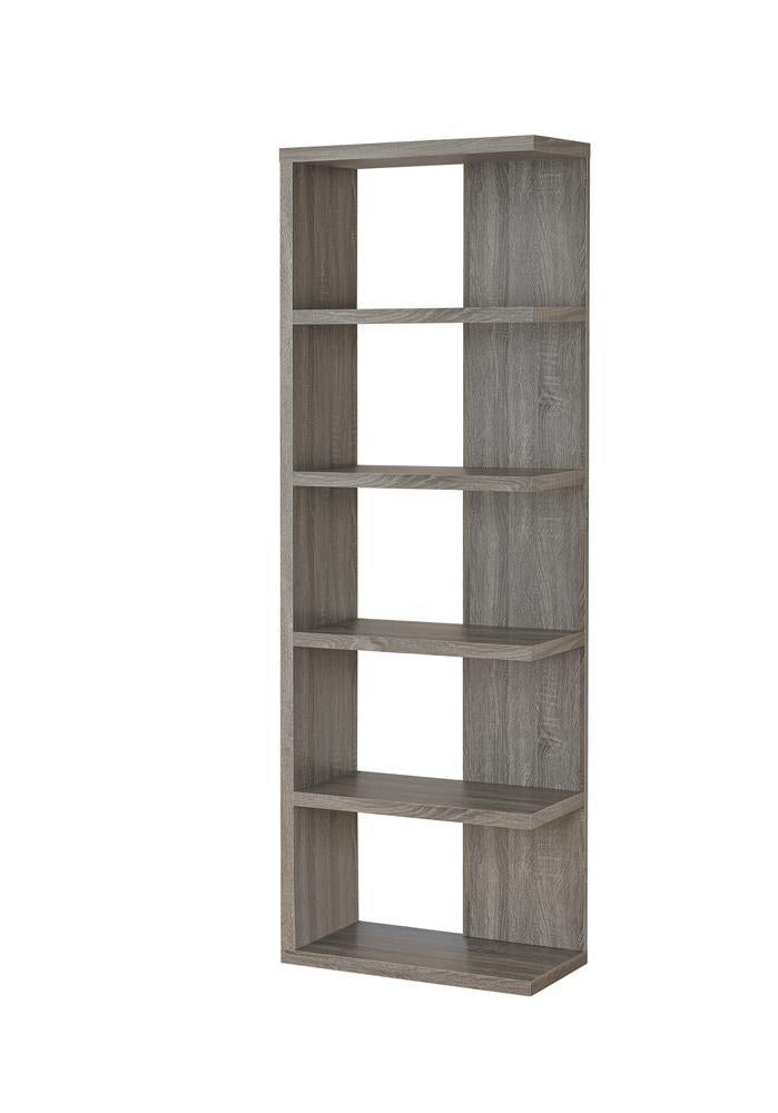 Harrison 5-tier Bookcase Weathered Grey - Furniture Center (NY)