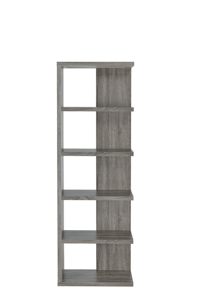 Harrison 5-tier Bookcase Weathered Grey - Furniture Center (NY)