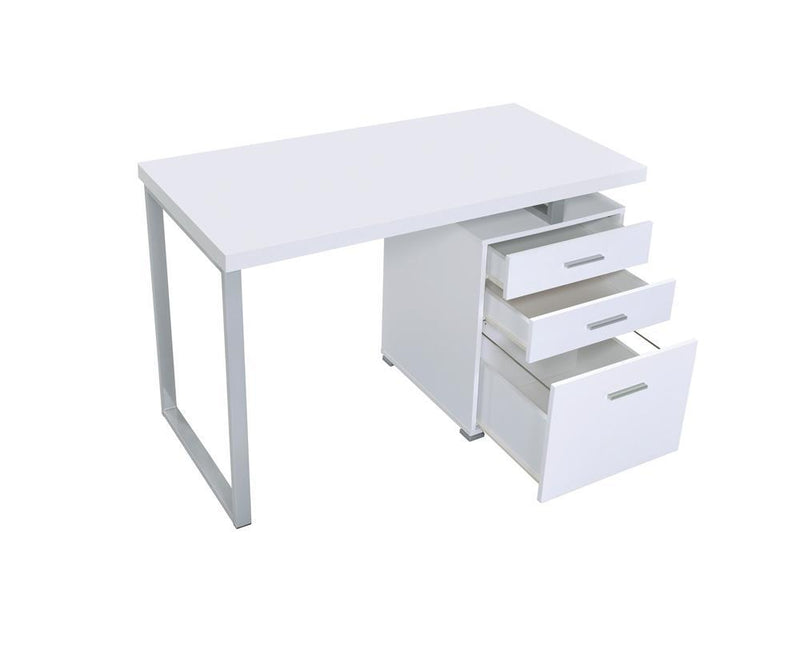 Brennan 3-drawer Office Desk White - Furniture Center (NY)