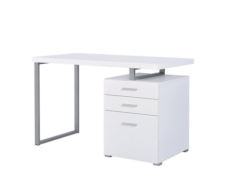 Brennan 3-drawer Office Desk White - Furniture Center (NY)
