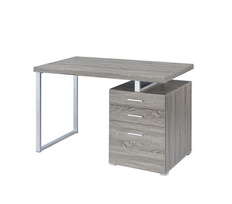 Brennan 3-drawer Office Desk Weathered Grey - Furniture Center (NY)
