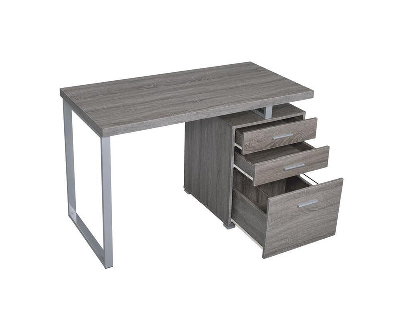 Brennan 3-drawer Office Desk Weathered Grey - Furniture Center (NY)