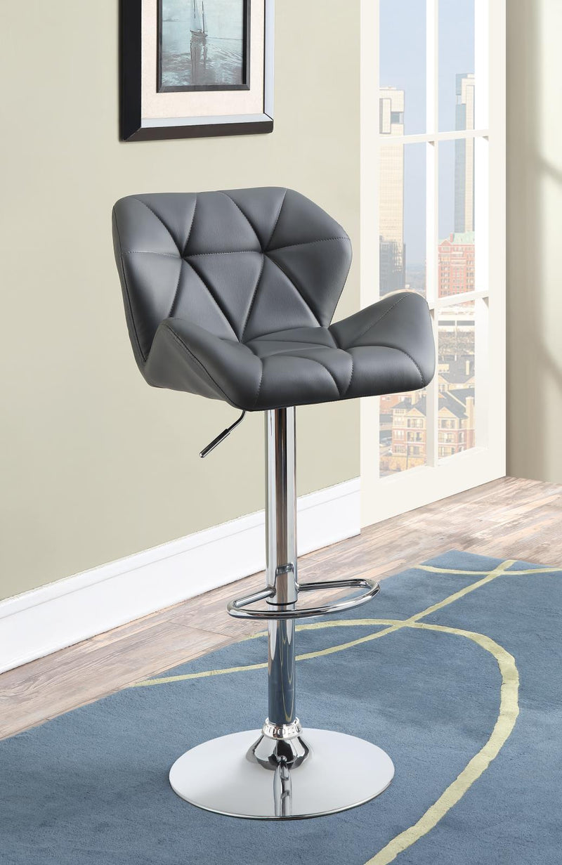 Berrington Adjustable Bar Stools Chrome and Grey (Set of 2) - Furniture Center (NY)