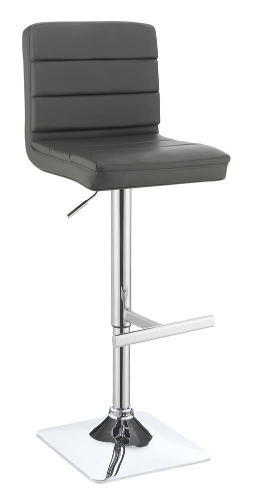 Bianca Upholstered Adjustable Bar Stools Grey and Chrome (Set of 2) - Furniture Center (NY)
