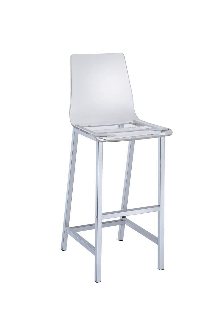 Juelia Bar Stools Chrome and Clear Acrylic (Set of 2) - Furniture Center (NY)