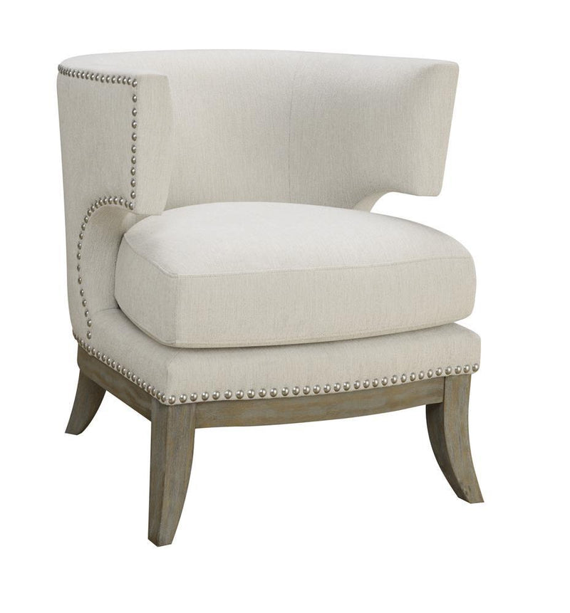 Jordan Dominic Barrel Back Accent Chair White and Weathered Grey - Furniture Center (NY)