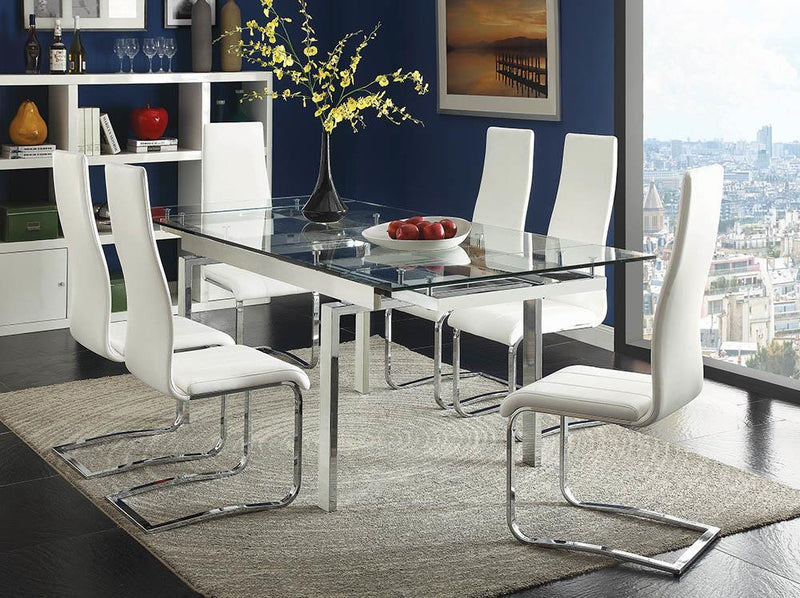 Montclair High Back Dining Chairs Black and Chrome (Set of 4) - Furniture Center (NY)
