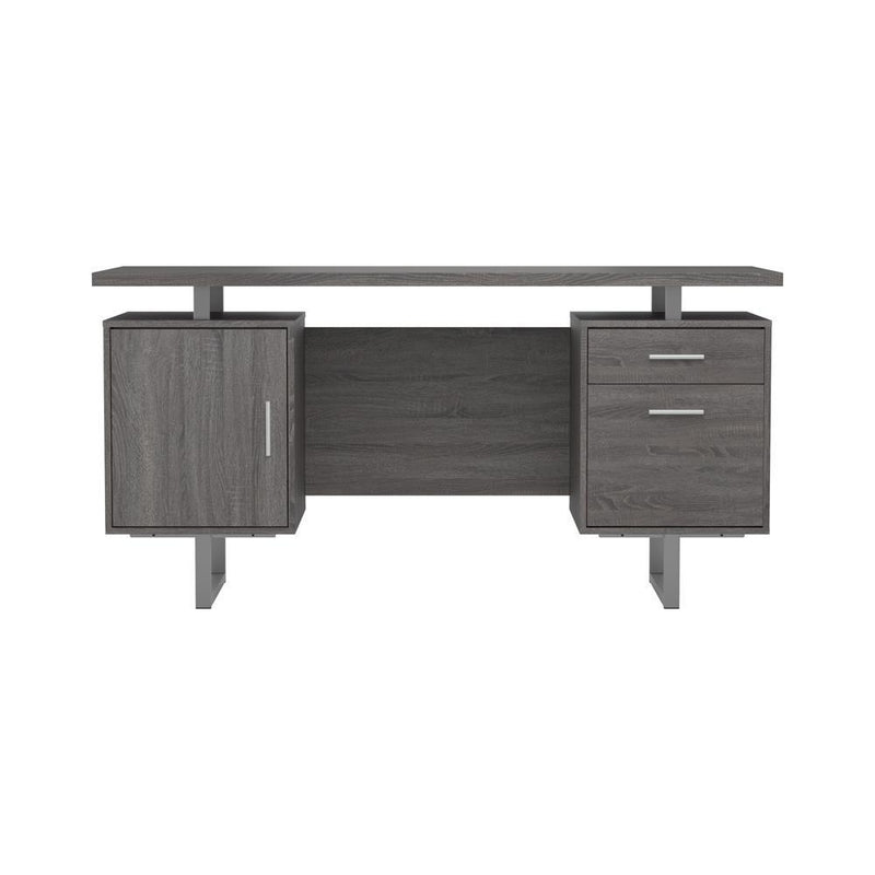 Lawtey Floating Top Office Desk Weathered Grey - Furniture Center (NY)