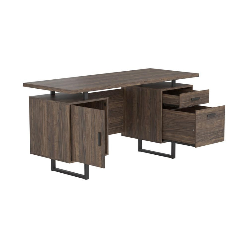 Lawtey Floating Top Office Desk Weathered Grey - Furniture Center (NY)