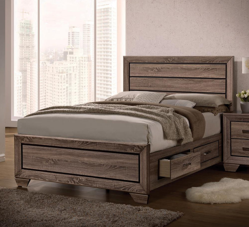 Kauffman Eastern King Panel Bed Washed Taupe - Furniture Center (NY)