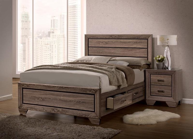Kauffman Eastern King Panel Bed Washed Taupe - Furniture Center (NY)