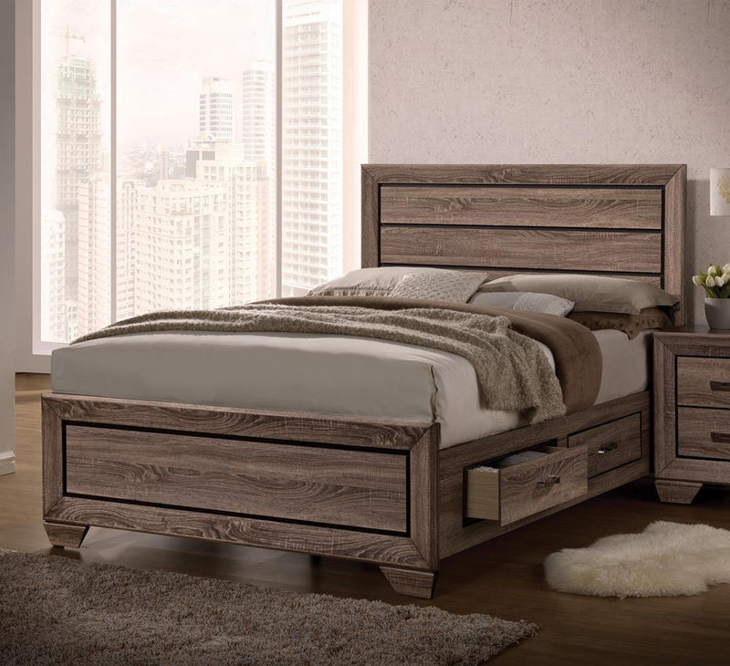 Kauffman California King Panel Bed Washed Taupe - Furniture Center (NY)