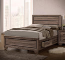 Kauffman California King, E.king, & Queen Panel Bed Washed Taupe - Furniture Center (NY)