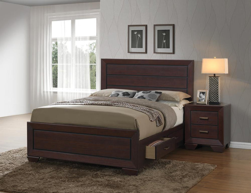 Kauffman Eastern King Panel Bed Dark Cocoa - Furniture Center (NY)