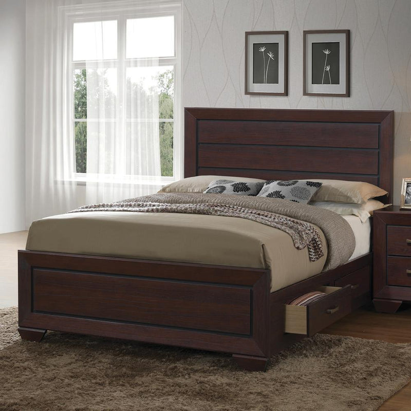 Kauffman Queen Panel Bed Dark Cocoa - Furniture Center (NY)