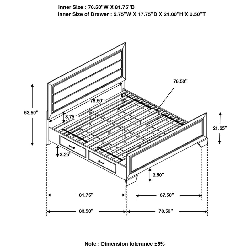 Kauffman Eastern King Panel Bed Dark Cocoa - Furniture Center (NY)