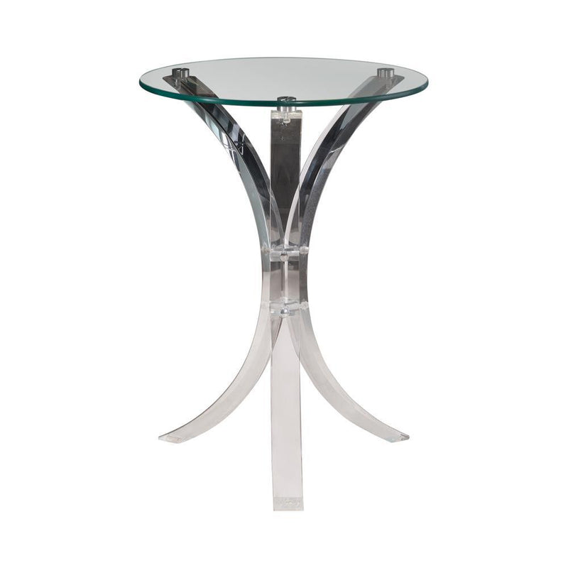Emmett Round Accent Table Clear - Furniture Center (NY)