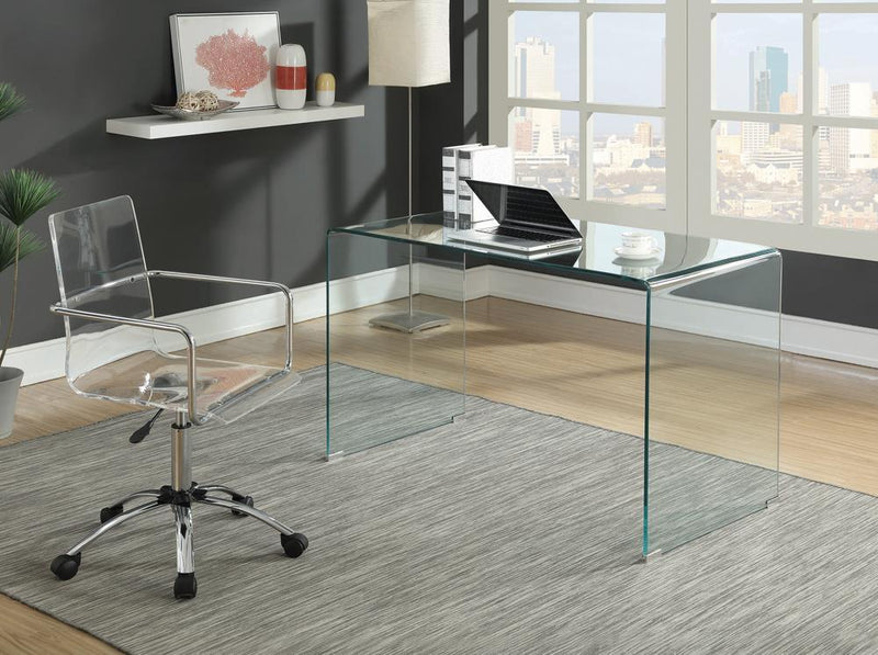 Amaturo Office Chair with Casters Clear and Chrome - Furniture Center (NY)