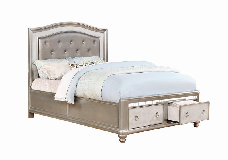 Bling Game Queen Panel Bed Metallic Platinum - Furniture Center (NY)
