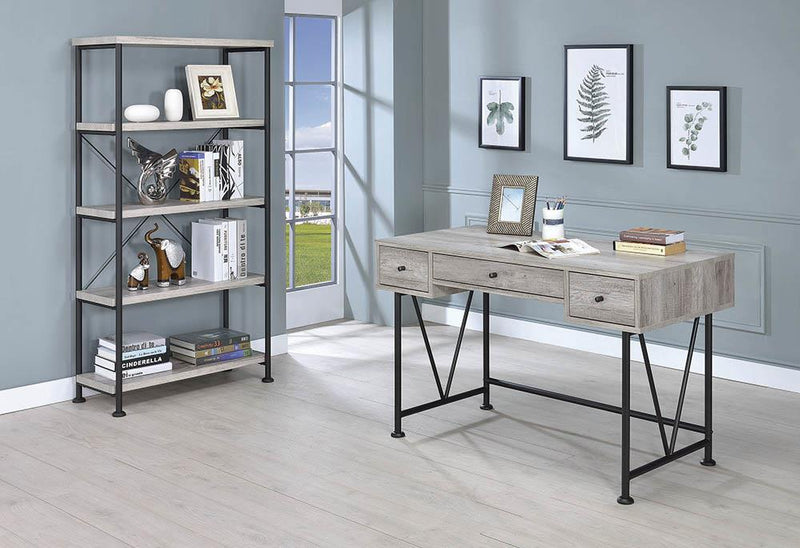 Analiese 4-shelf Open Bookcase Grey Driftwood - Furniture Center (NY)
