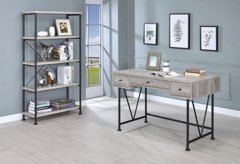 Analiese 4-shelf Open Bookcase Grey Driftwood - Furniture Center (NY)