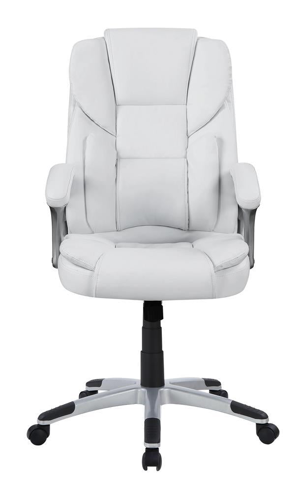 Kaffir Adjustable Height Office Chair White and Silver - Furniture Center (NY)