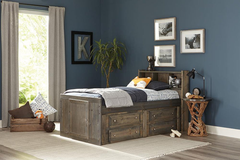 Wrangle Hill Twin Storage Bed Gun Smoke - Furniture Center (NY)