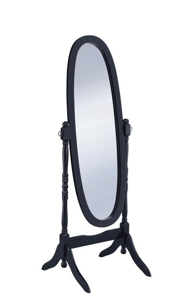 Foyet Oval Cheval Mirror Black - Furniture Center (NY)
