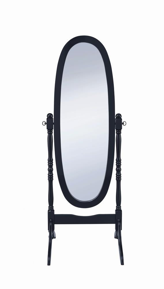 Foyet Oval Cheval Mirror Black - Furniture Center (NY)