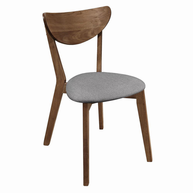 Alfredo Upholstered Dining Chairs Grey and Natural Walnut (Set of 2) - Furniture Center (NY)