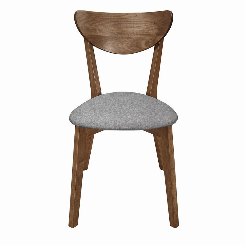Alfredo Upholstered Dining Chairs Grey and Natural Walnut (Set of 2) - Furniture Center (NY)