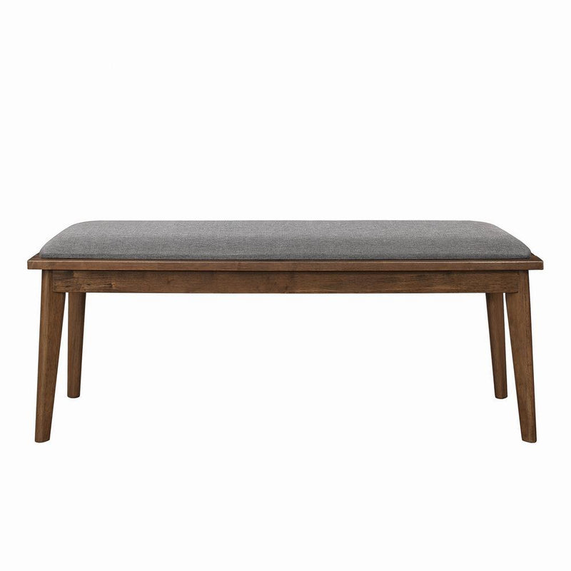 Alfredo Upholstered Dining Bench Grey and Natural Walnut - Furniture Center (NY)