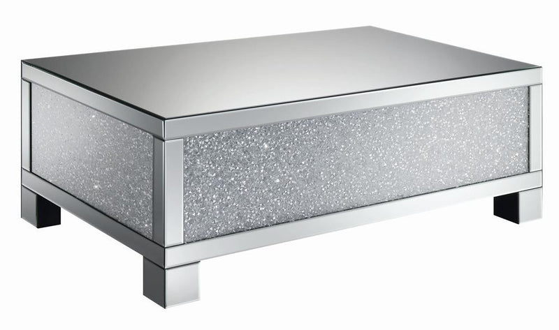 Gillian Rectangular Coffee Table Clear Mirror - Furniture Center (NY)