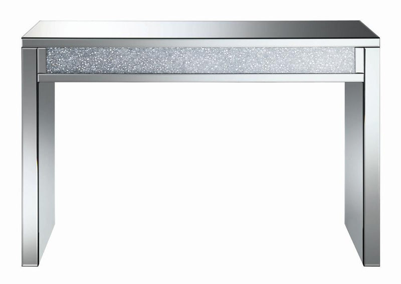 Gillian Rectangular Sofa Table Silver and Clear Mirror - Furniture Center (NY)