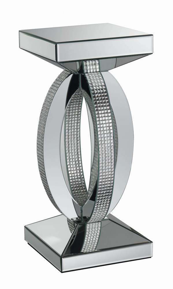 Amalia Square End Table with Lower Shelf Clear Mirror - Furniture Center (NY)