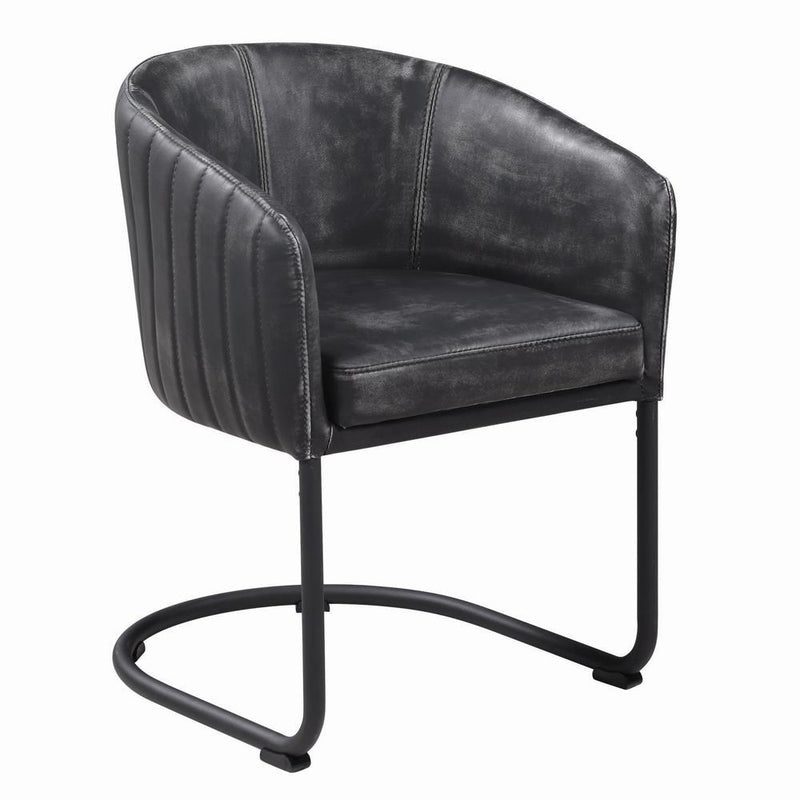 Banner Upholstered Dining Chair Anthracite and Matte Black - Furniture Center (NY)