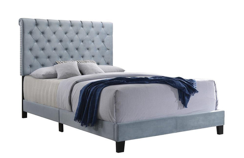 Warner Queen Upholstered Bed Slate Blue - Furniture Center (NY)