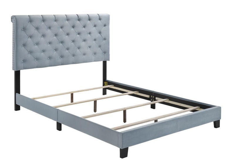 Warner Queen Upholstered Bed Slate Blue - Furniture Center (NY)